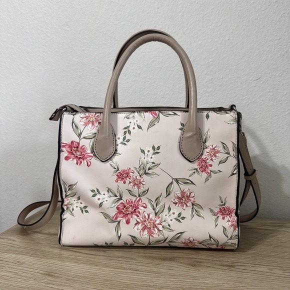 Nine West Aideen Begonia‎ Floral Handbag Structured Faux Leather Satchel DAMAGED - Picture 5 of 16